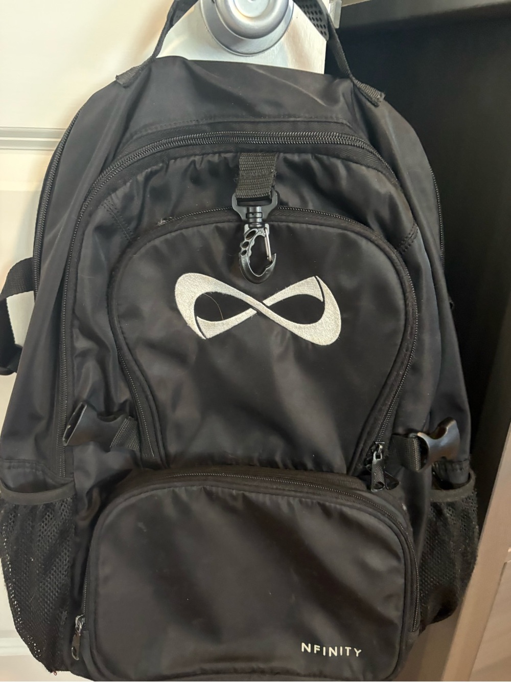 NFINITY Black Men's Backpack with Silver Logo